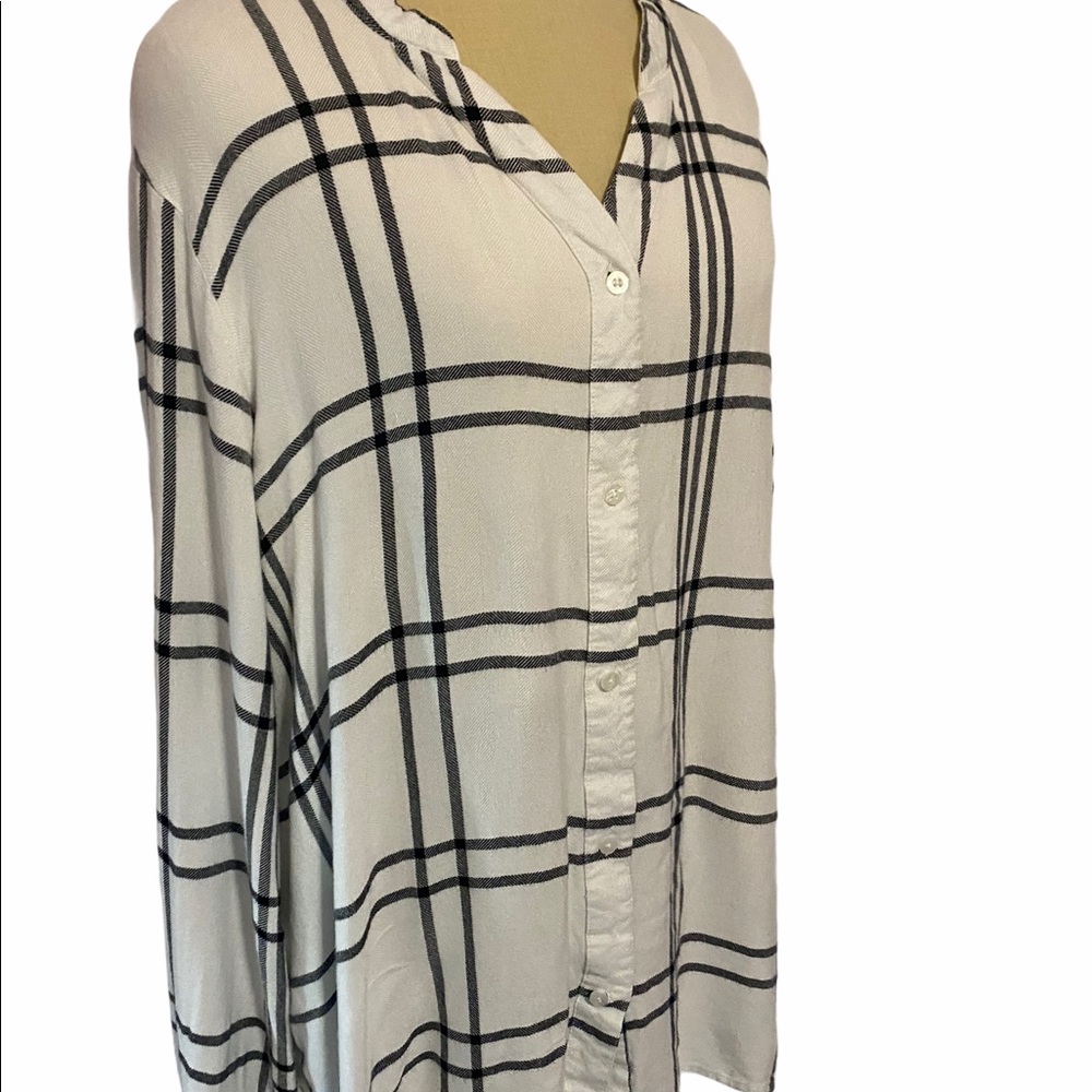 Max Jeans Plaid Top • Size 2X • Black & White